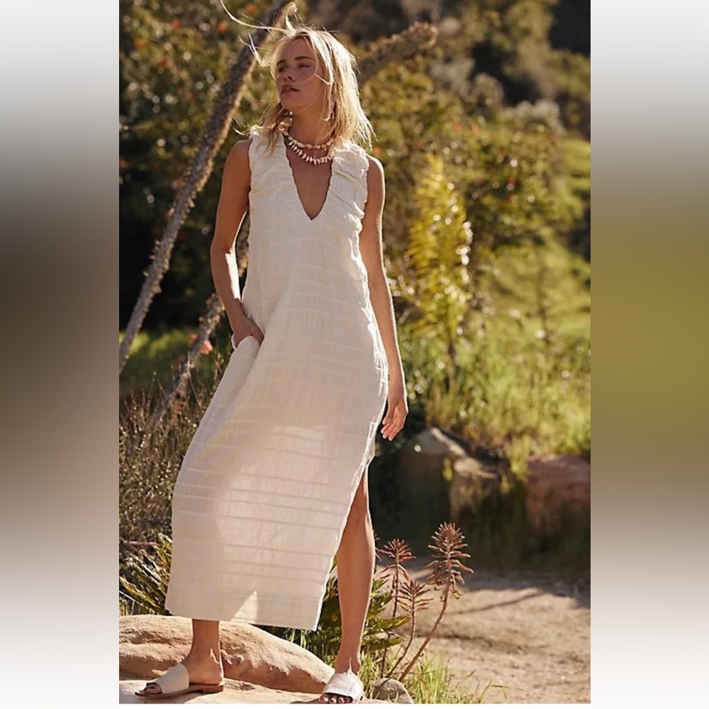 NWOT! Free People| Agatha Midi Dress, in Turtle Dove, Size Small
